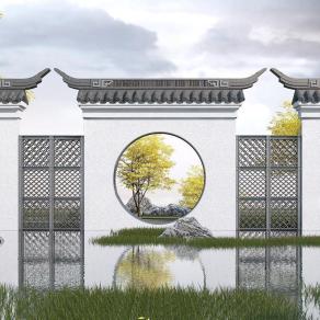 中式景墙3D模型下载